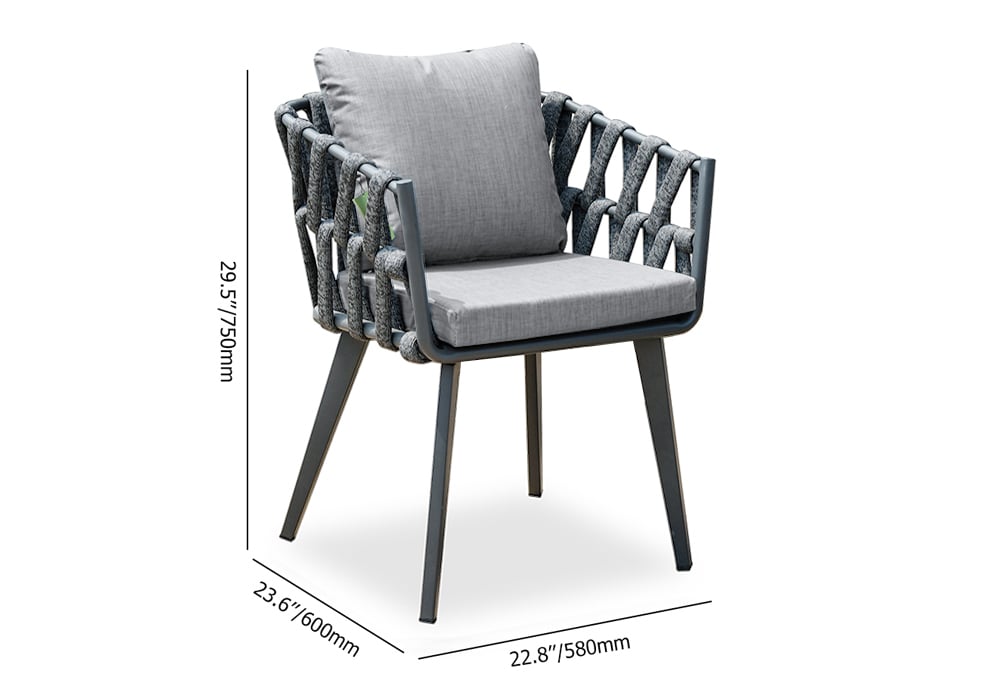 9dílná rozšiřitelná venkovní jídelní sada s tkanými křesly pro 8 osob (64.2" - 84.3") váhy a rozměry obrázku