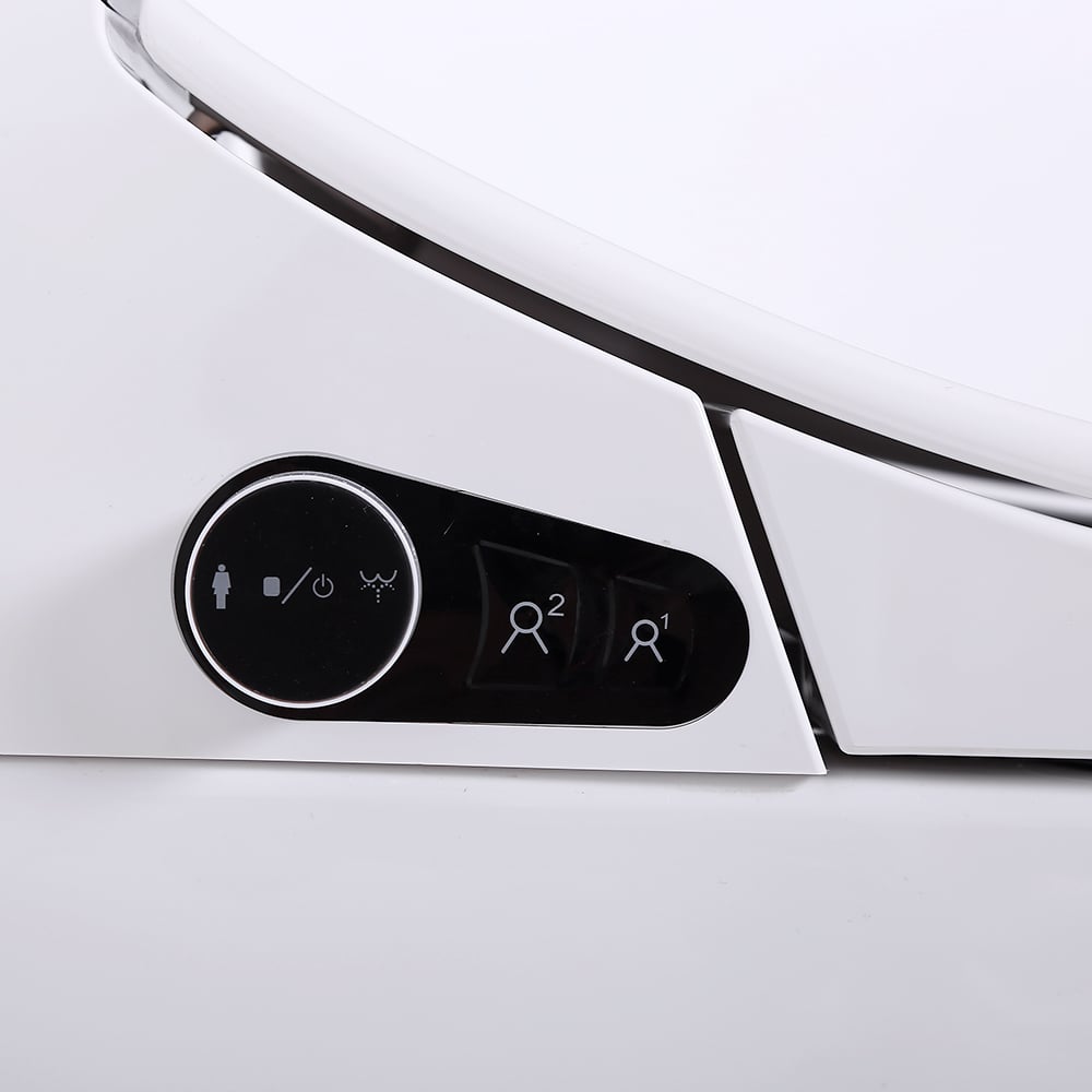 Modern Standing Shower Toilet in White with Seat and Bidet