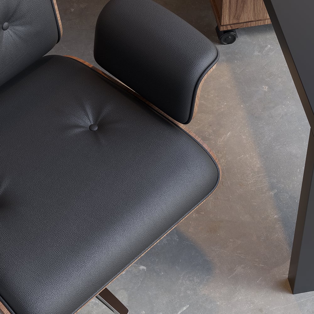 Black Wooden Adjustable Height Swivel Upholstered Desk Chair Home Office window image