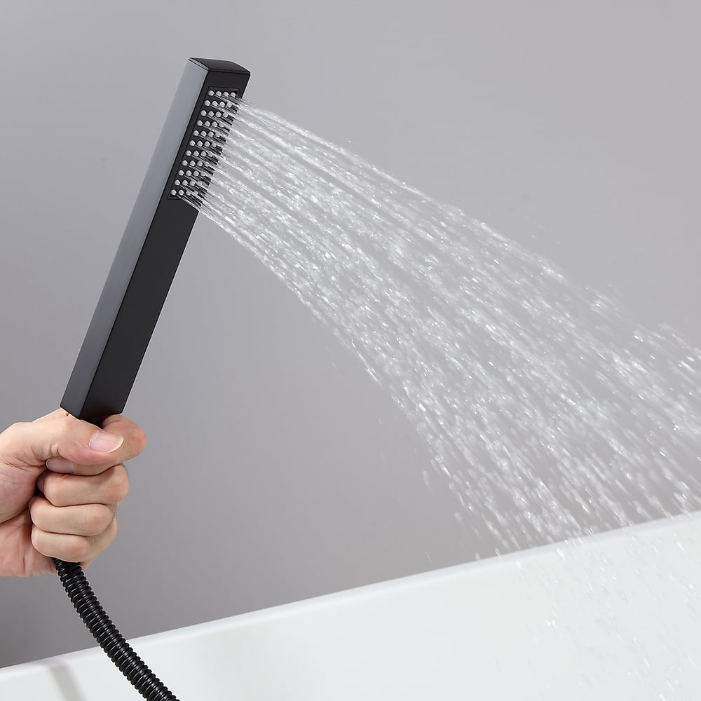 Freestanding Bathtub Faucet Floor Mounted Shower Faucet in Matte Black window image