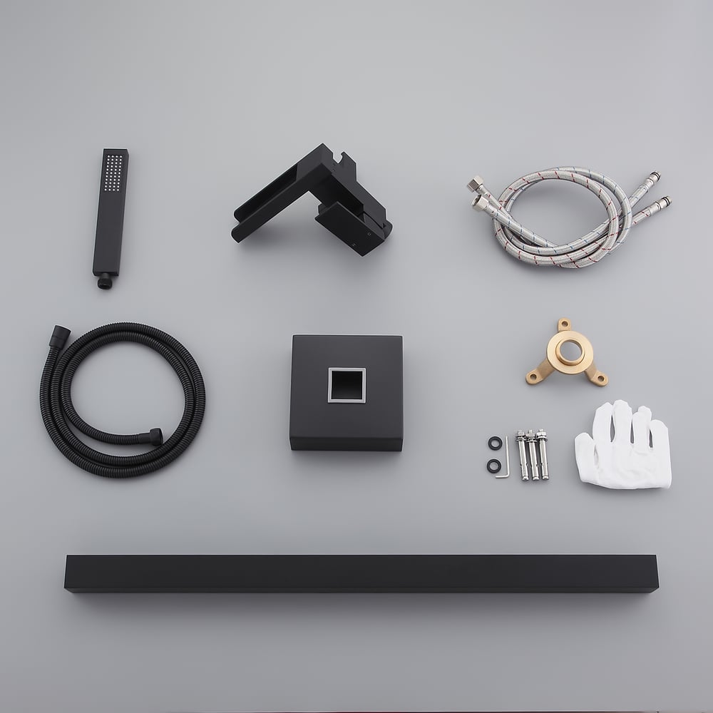 Freestanding Bathtub Faucet Floor Mounted Shower Faucet in Matte Black window image