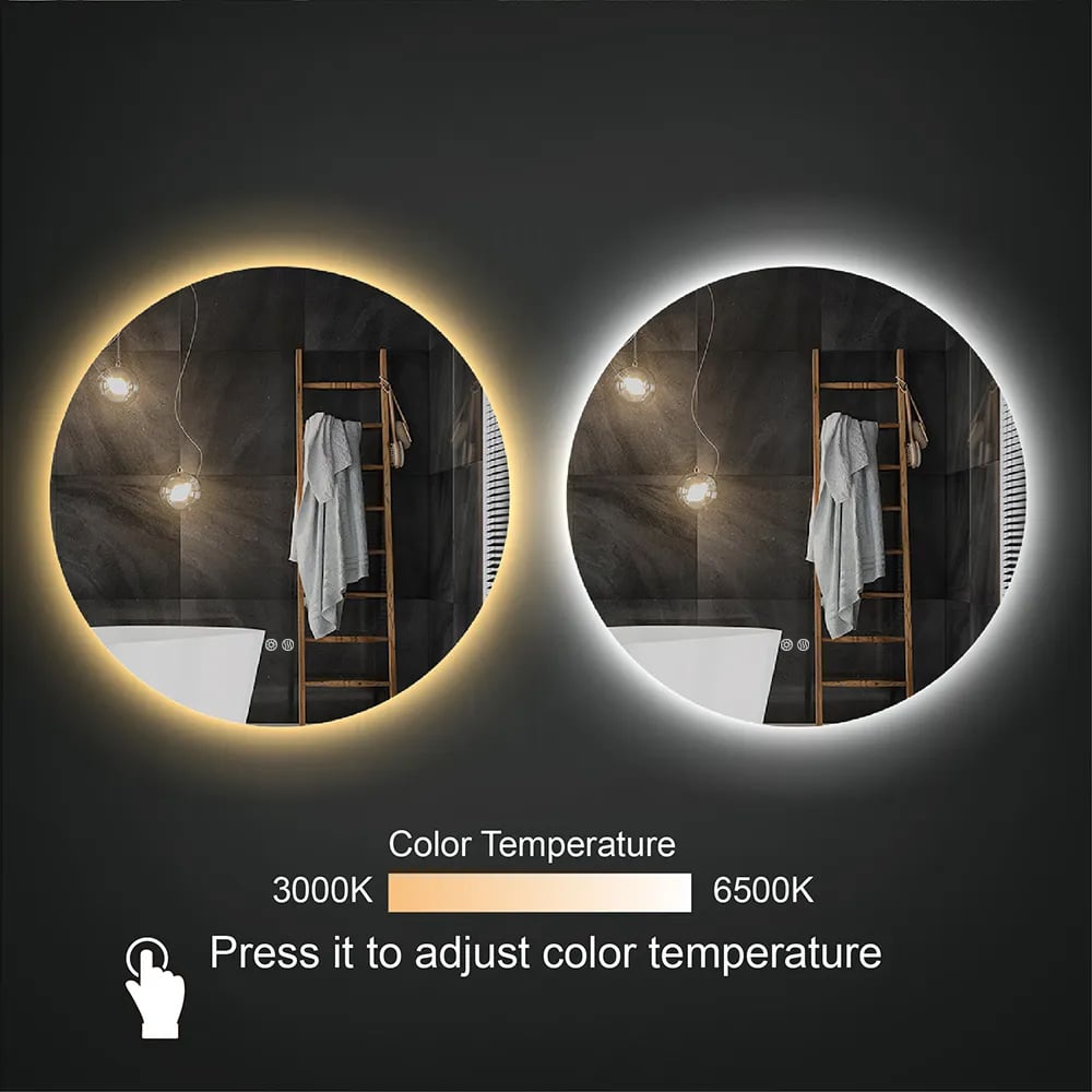 31.5" White Bathroom Vanity & 24" LED Bathroom Vanity Mirror Set window image