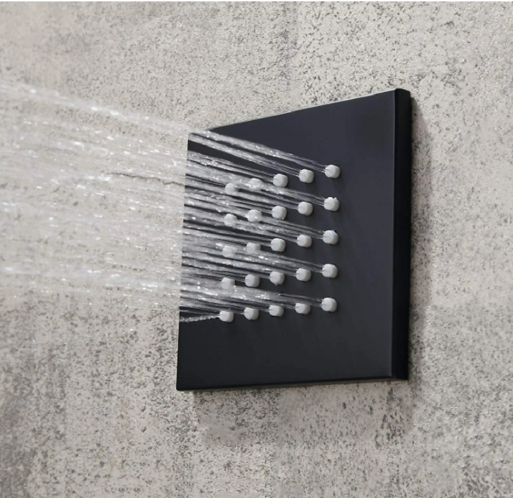 25-Nozzle Single-Function Square Shower Matte Black window image