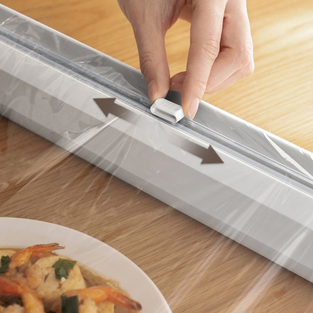 Cling Film Cutter Magnetic Cling Film Box Plastic Wrap Dispenser with Slide Cutter window image