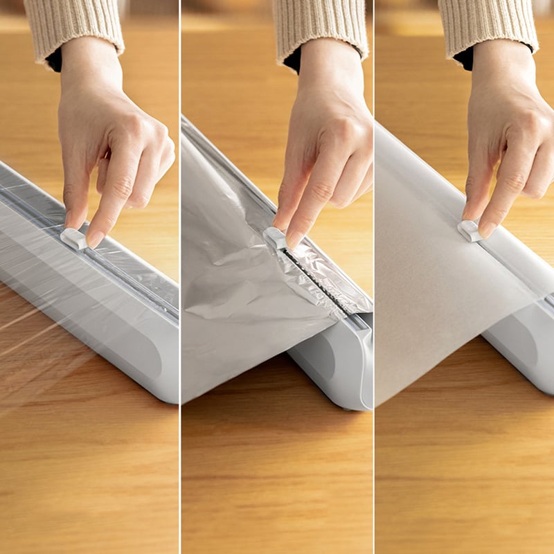 Cling Film Cutter Magnetic Cling Film Box Plastic Wrap Dispenser with Slide Cutter window image