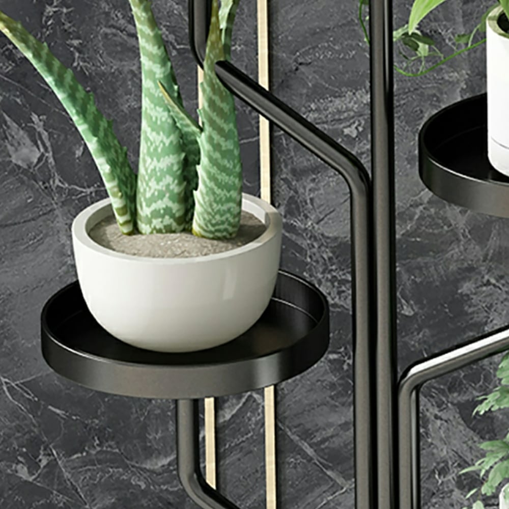 Luxury Contemporary Rock Slab Standing Plant Stand in Black window image