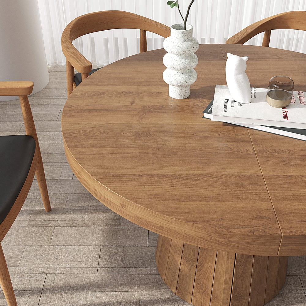 Dining Set 39"-55" Japandi Extendable Dining Table with 4 Chairs window image