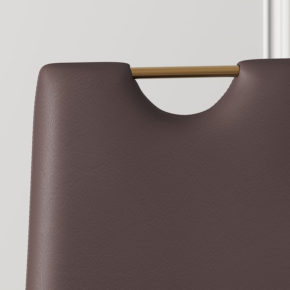Modern Upholstered Dining Chair in Brown (Set of 2) with Carbon Steel Legs window image