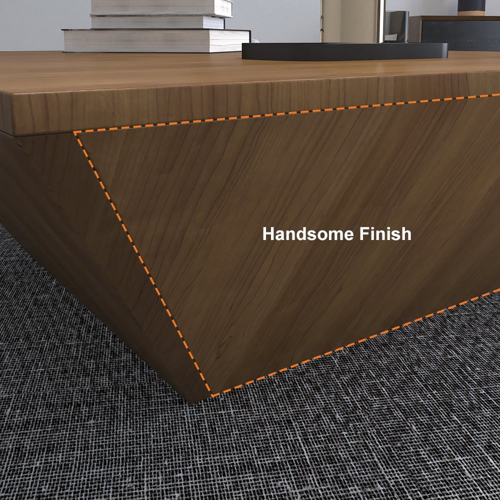 Modern Wood Walnut Coffee Table with Storage Square Coffee Table with 1-Drawer window image