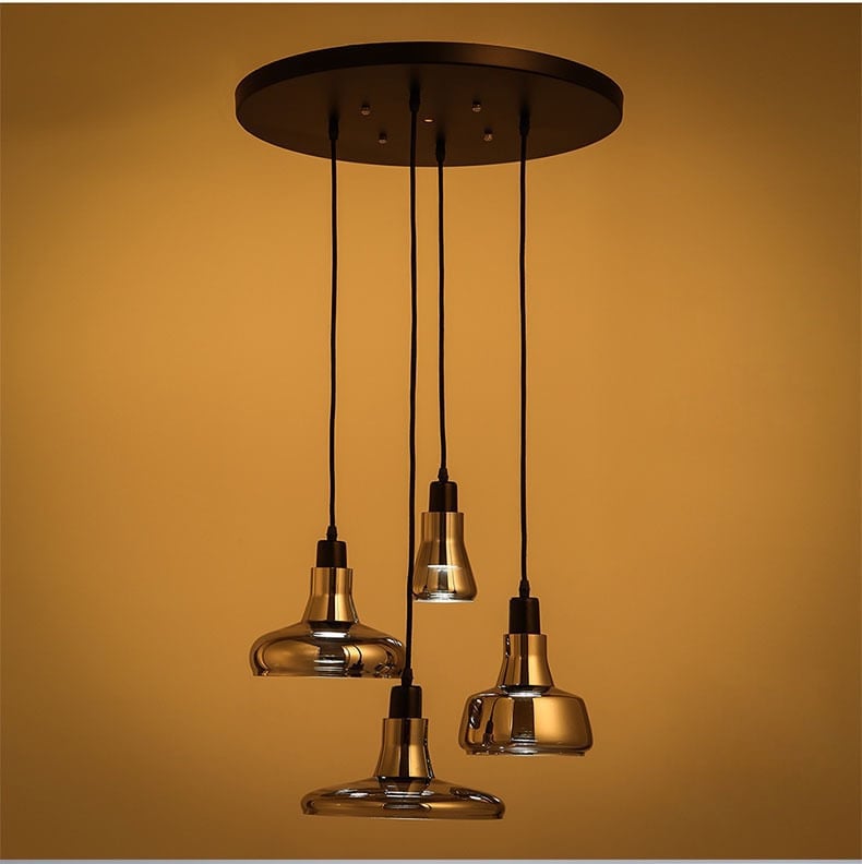 LED Modern Gray 1-Light Pendant Light Glass and Metal window image