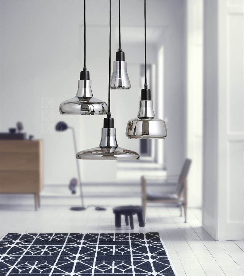 LED Modern Gray 1-Light Pendant Light Glass and Metal window image