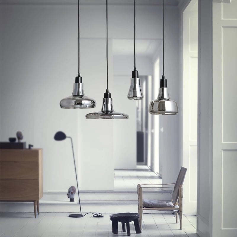 LED Modern Gray 1-Light Pendant Light Glass and Metal window image