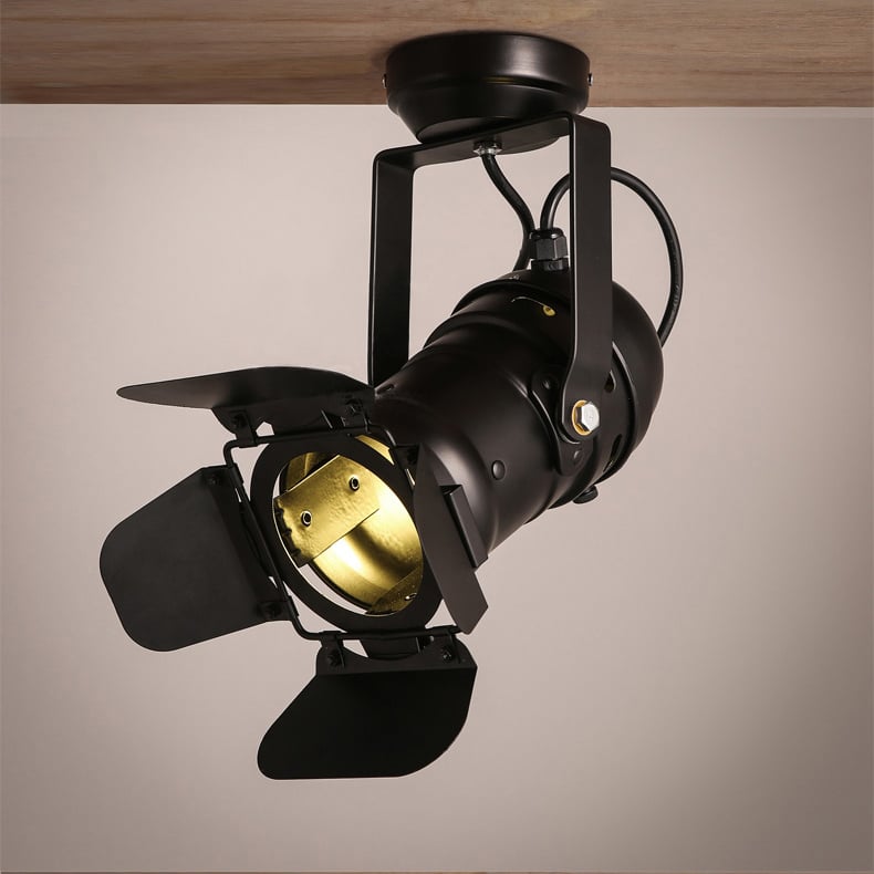 Lampe suspendue extensible industrielle à 1 ampoule en métal, noire image de fenêtre