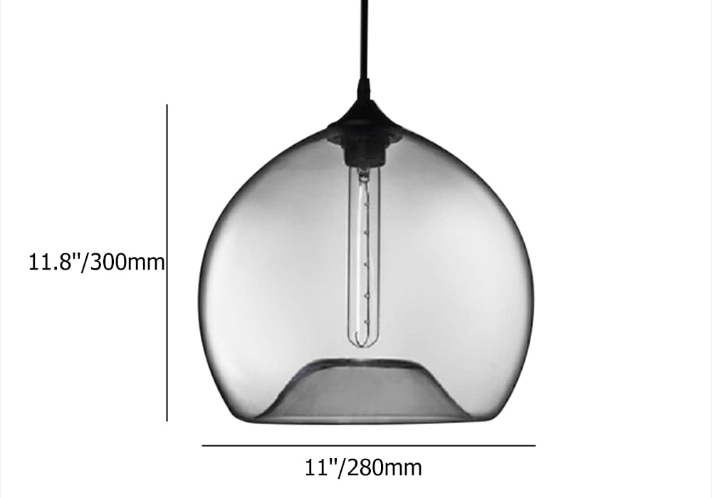 Suspension minimaliste moderne en verre à 1 lumière en forme de bol, de couleur claire image de fenêtre