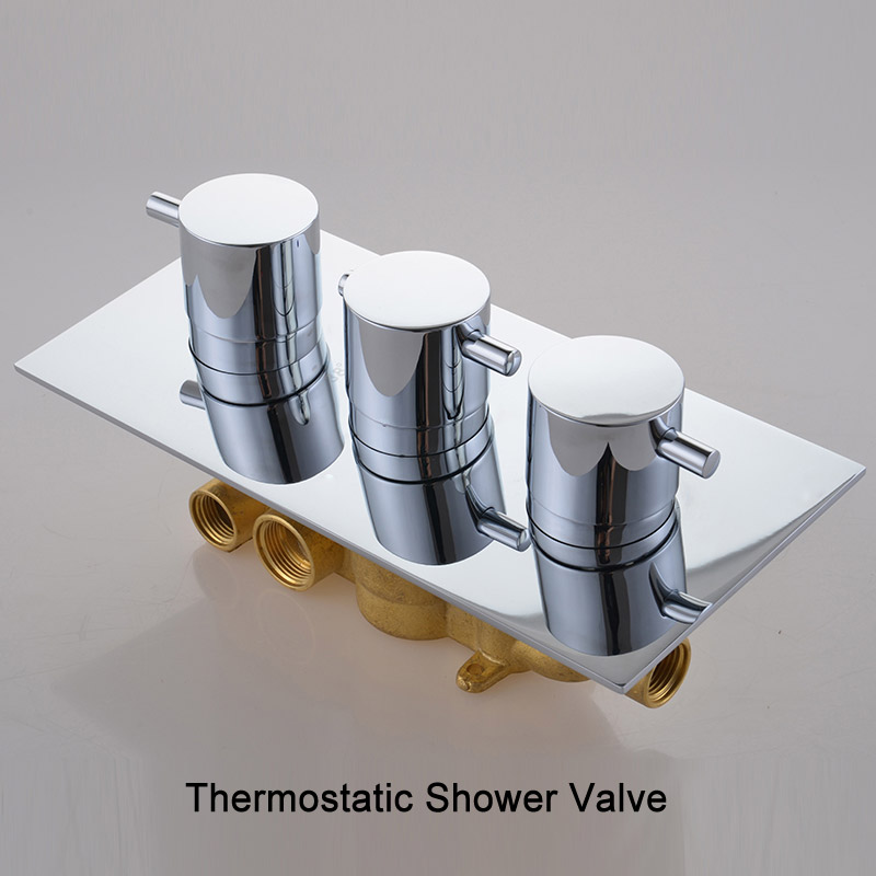 Modern Three Function Valve Thermostatic  Valve Brass in Chrome Finsh window image