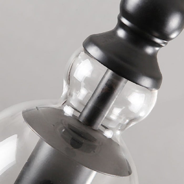 Modern 1-Light Pendant Light Clear Glass Bell Shape in Black Metal window image