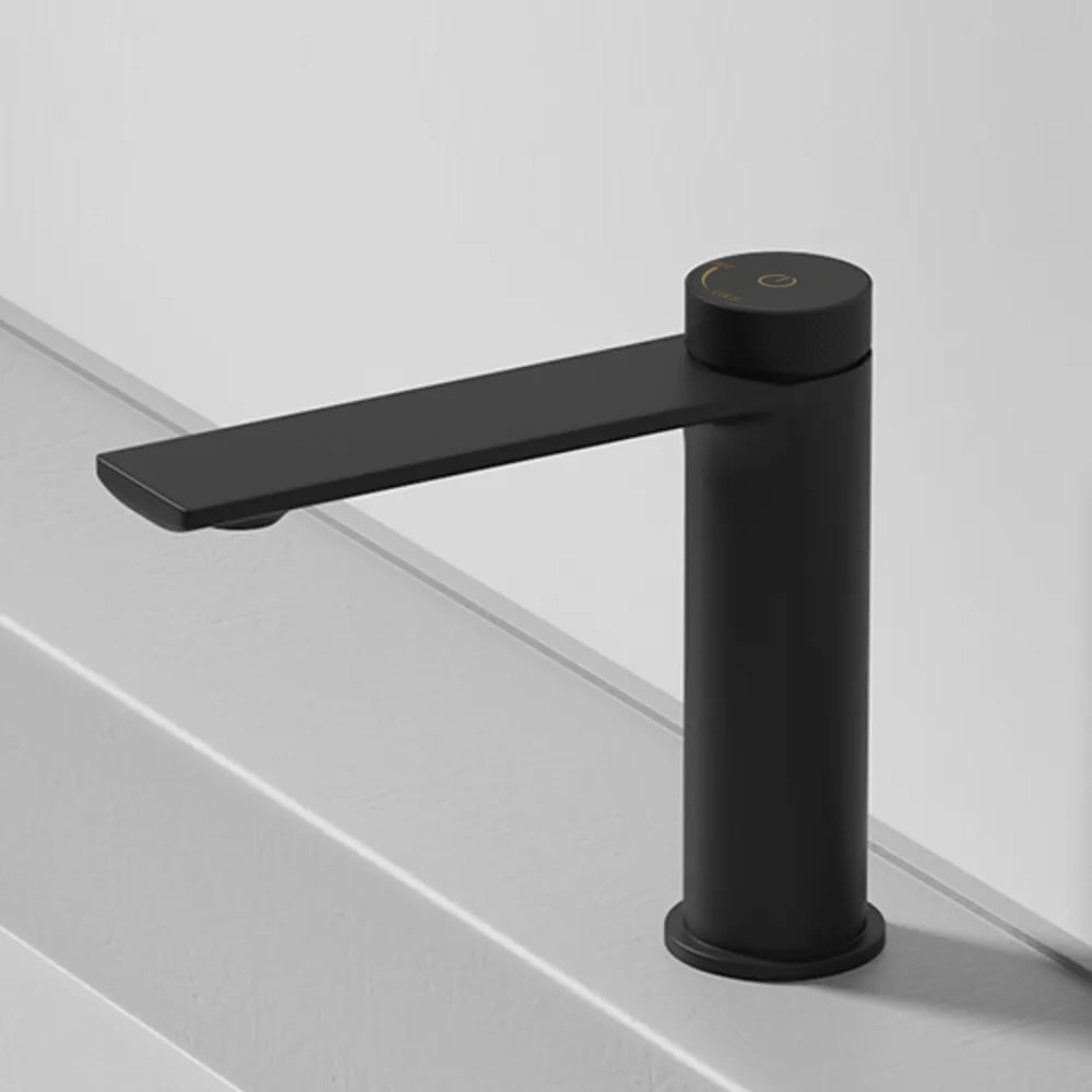 Geomec Simple and Modern Design Single Hole Bathroom Sink Faucet in Matte Black window image