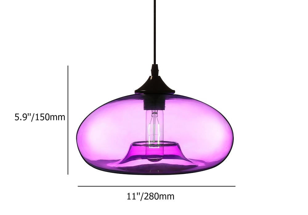 Suspension de plafond moderne à 1 ampoule en forme de verre, couleur prune image de fenêtre