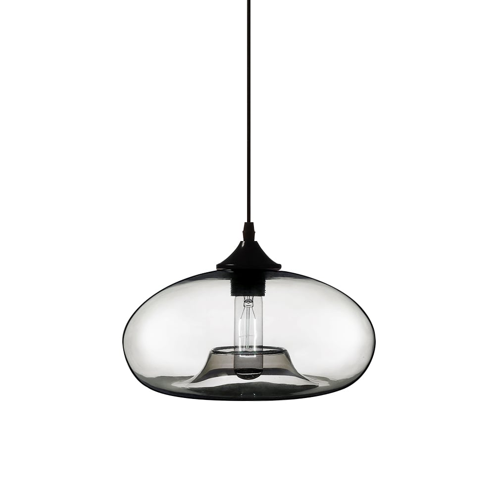 Modern 1-Light Ceiling Hanging Light Pendant Light Glass Shape in Clear Colour window image