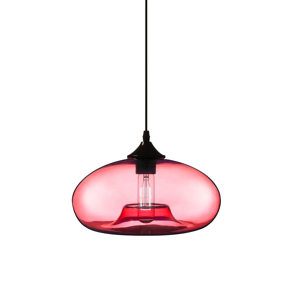 Suspension de plafond moderne à 1 ampoule en forme de verre de couleur rouge image de fenêtre