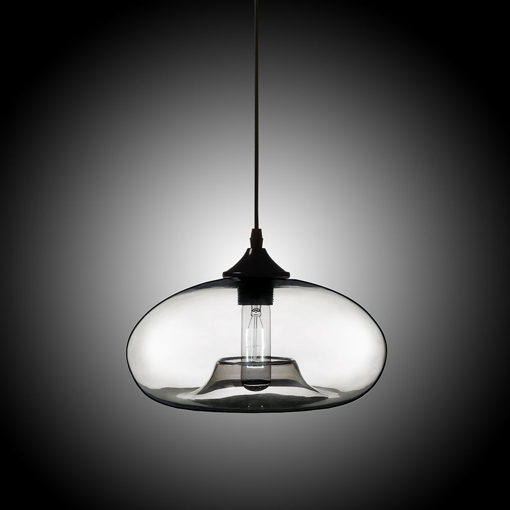 Modern 1-Light Ceiling Hanging Light Pendant Light Glass Shape in Clear Colour window image