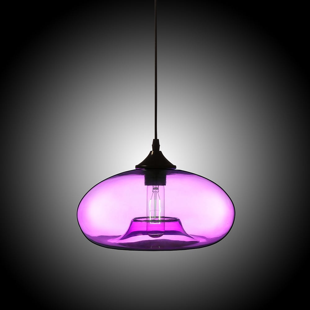Suspension de plafond moderne à 1 ampoule en forme de verre, couleur prune image de fenêtre