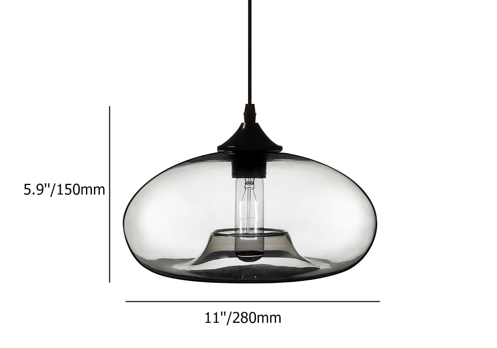 Modern 1-Light Ceiling Hanging Light Pendant Light Glass Shape in Clear Colour window image