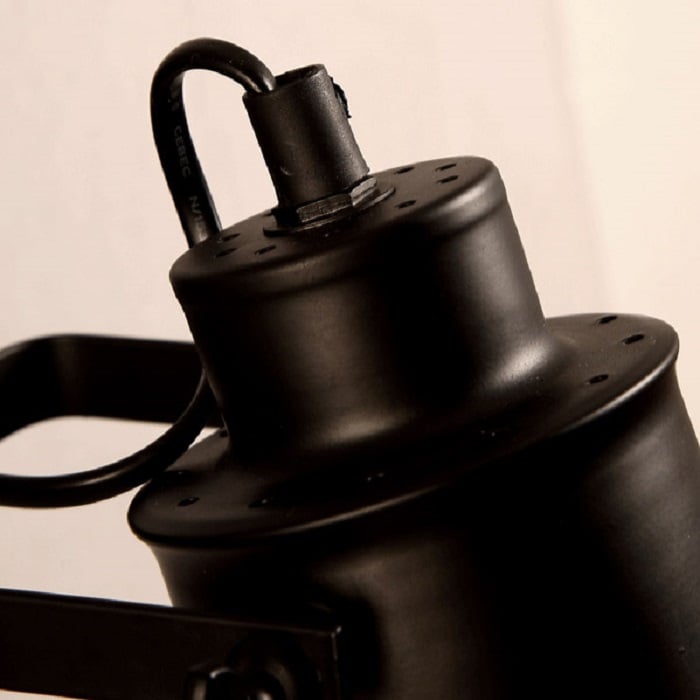 Industrial Black Metal 1-Light Cylinder Shape Wall Lamp Indoor Wall Sconce window image