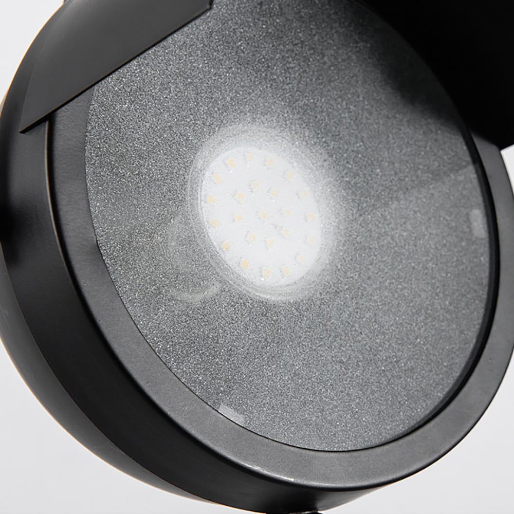 Industrial LED Round Ceiling Light Semi Flush Light Lamp Fixture in Black window image