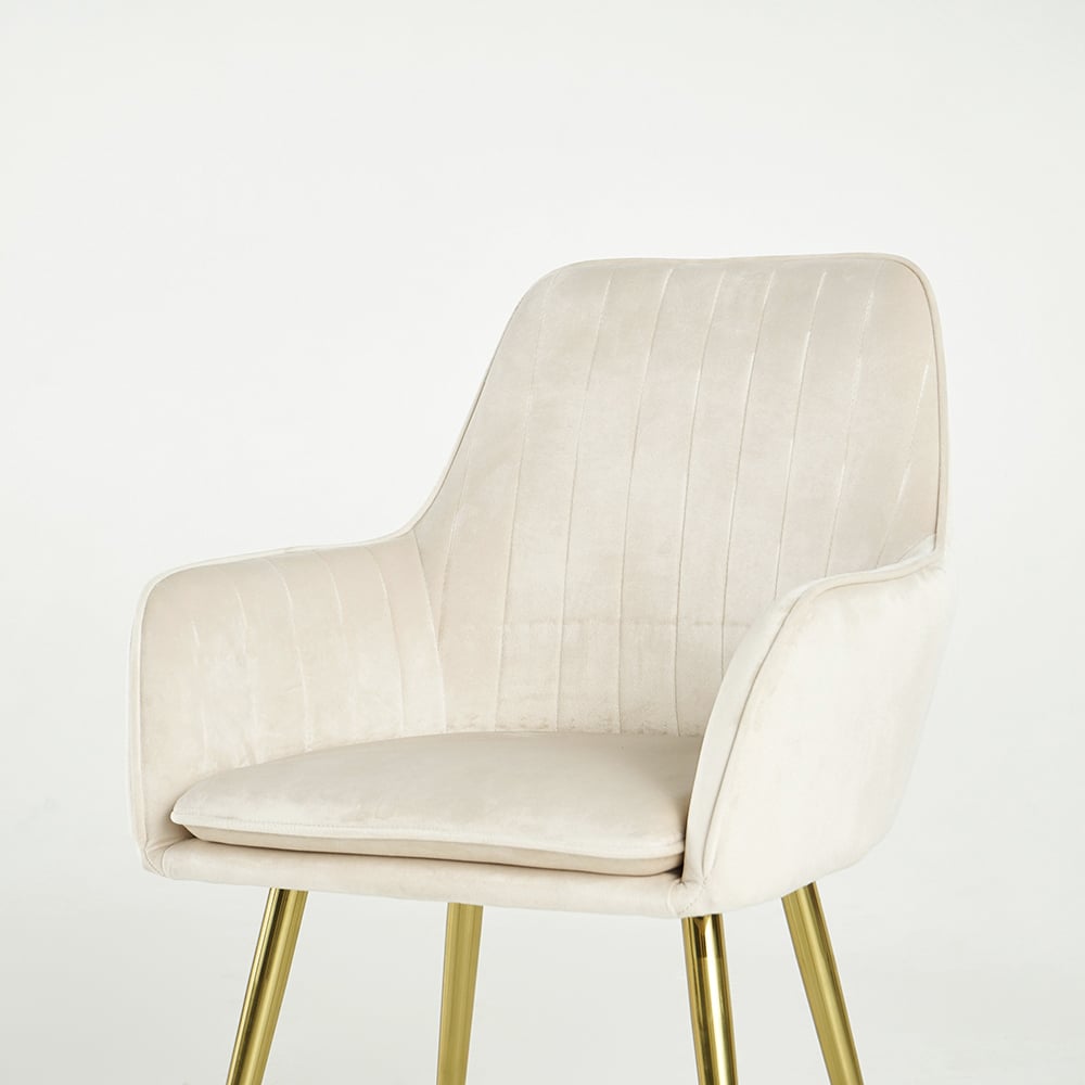 Lot de 2 Chaises de Salle à Manger Beiges Rembourrées image de fenêtre