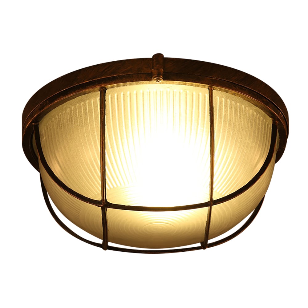 Lampe encastrée industrielle en forme de bol Lampe de plafond en rouille image de fenêtre