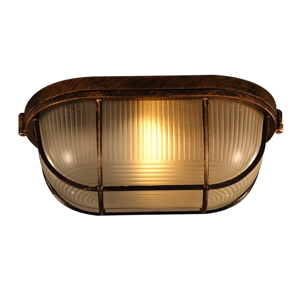 Lampe de plafond encastrée industrielle E27 en rouille image de fenêtre