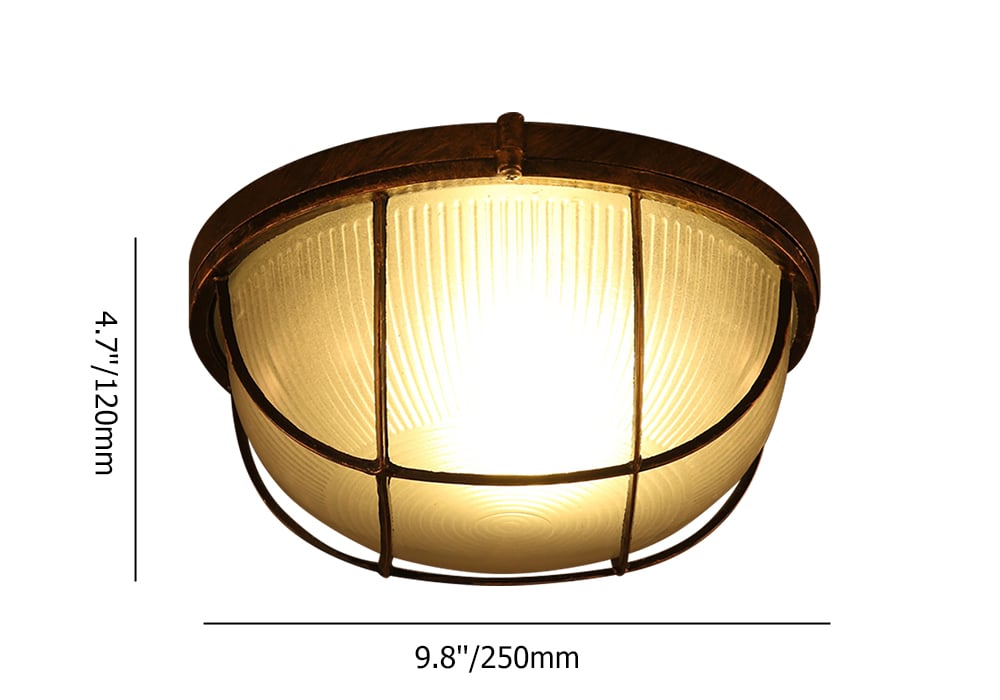 Lampe encastrée industrielle en forme de bol Lampe de plafond en rouille image de fenêtre