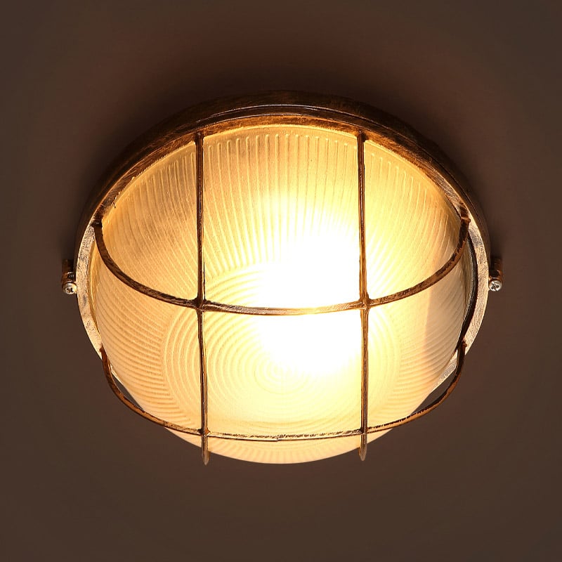 Lampe encastrée industrielle en forme de bol Lampe de plafond en rouille image de fenêtre