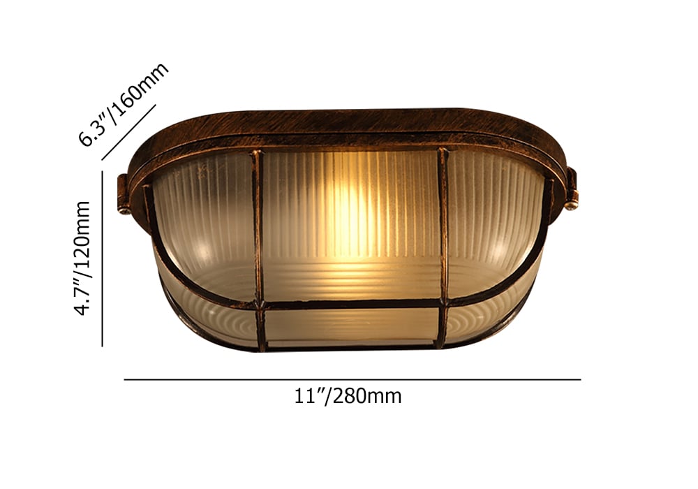 Lampe de plafond encastrée industrielle E27 en rouille image de fenêtre
