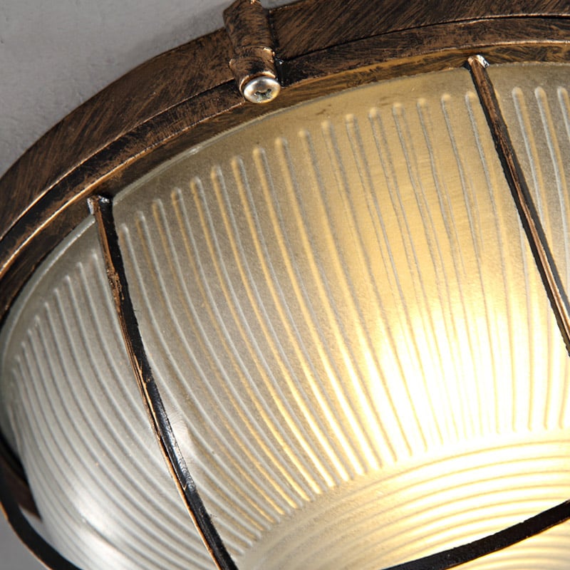 Lampe encastrée industrielle en forme de bol Lampe de plafond en rouille image de fenêtre