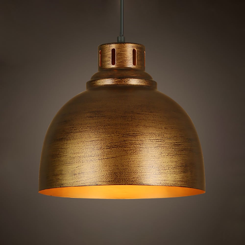 Lampe de plafond industrielle à 1 ampoule en métal à suspension unique en laiton image de fenêtre