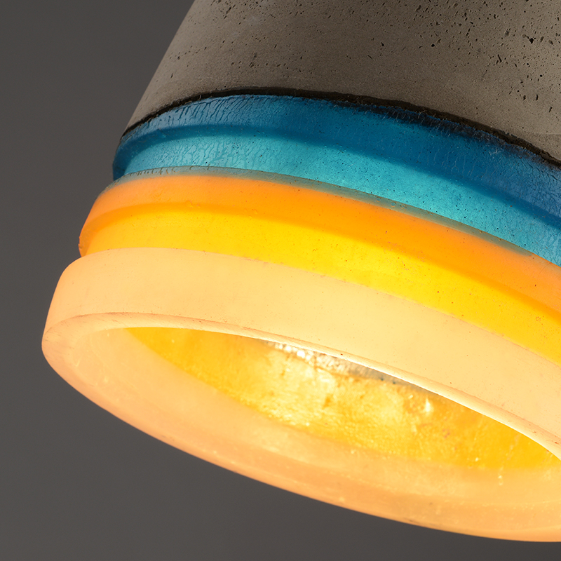 Luminaires suspendus modernes en ciment, bleu et jaune, décoration d'intérieur, 1 lumière image de fenêtre