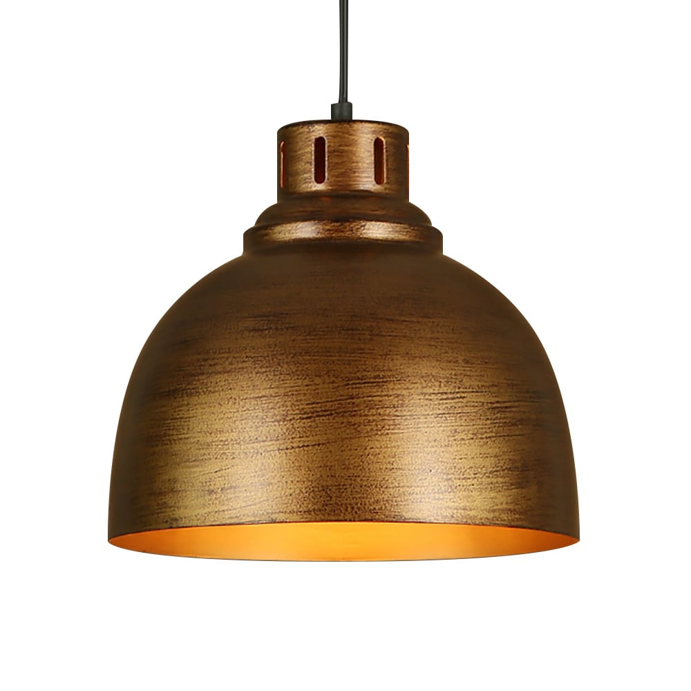 Lampe de plafond industrielle à 1 ampoule en métal à suspension unique en laiton image de fenêtre