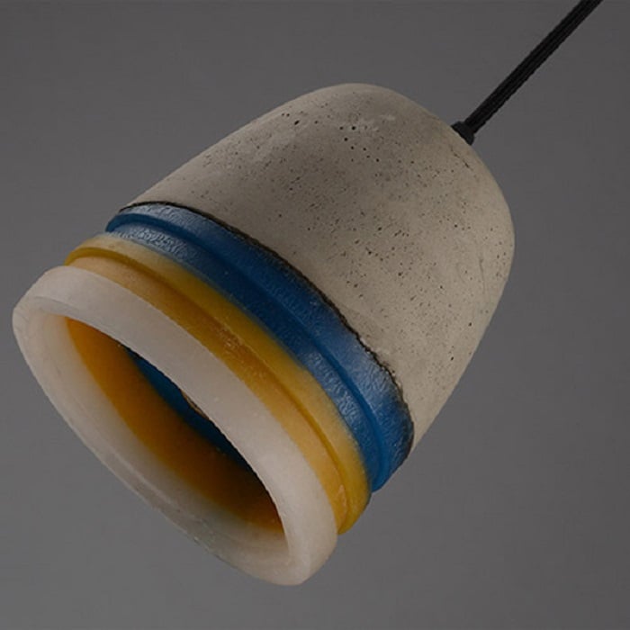 Luminaires suspendus modernes en ciment, bleu et jaune, décoration d'intérieur, 1 lumière image de fenêtre
