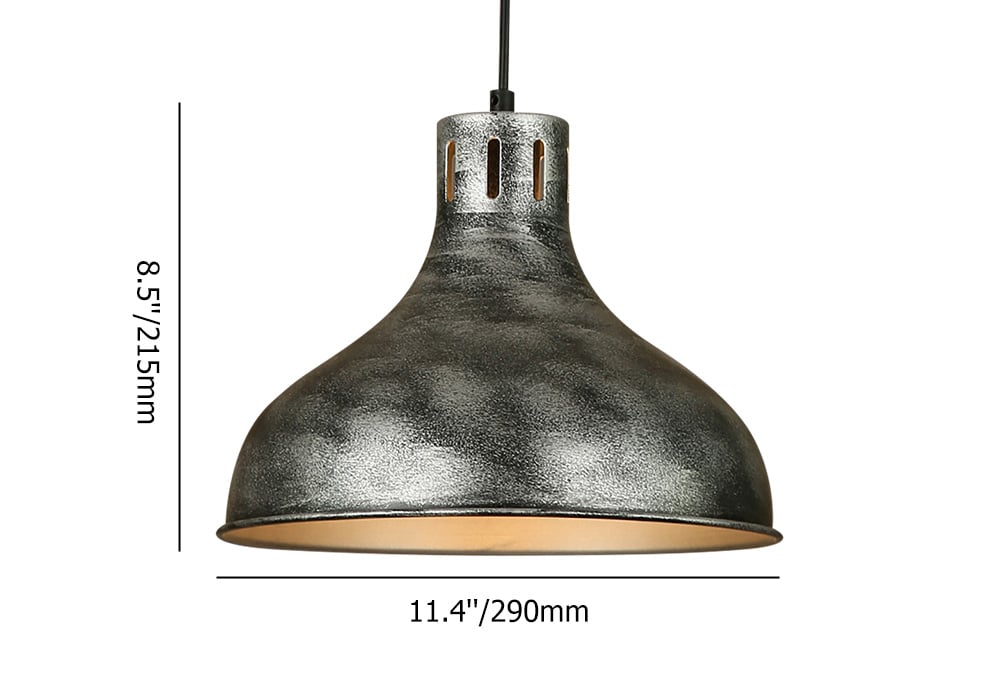 Plafonnier industriel à 1 ampoule en métal à suspension unique en argent image de fenêtre