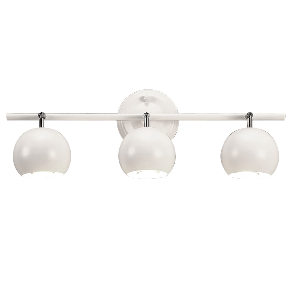 Modern 3-Light Wall Sconce  Metal in White Color Globe Vanity Wall Light LED window image