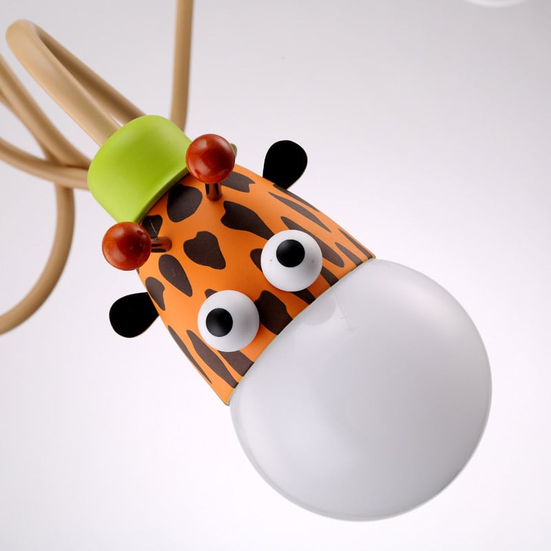 Art Deco 3-Light Semi-Flush Mount Light Animal Giraffe Monkey Zebra Children's Room window image