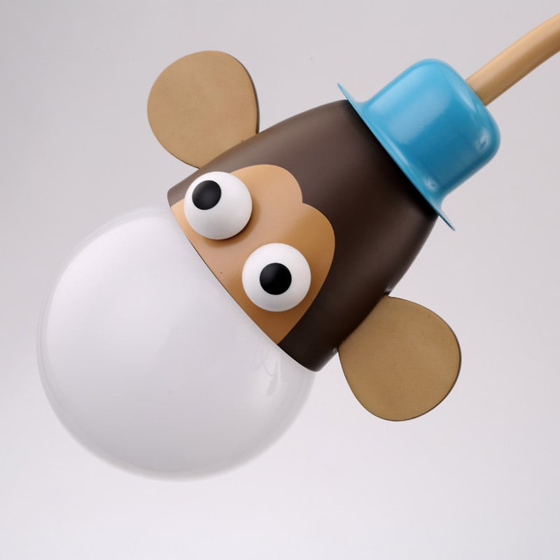 Art Deco 3-Light Semi-Flush Mount Light Animal Giraffe Monkey Zebra Children's Room window image