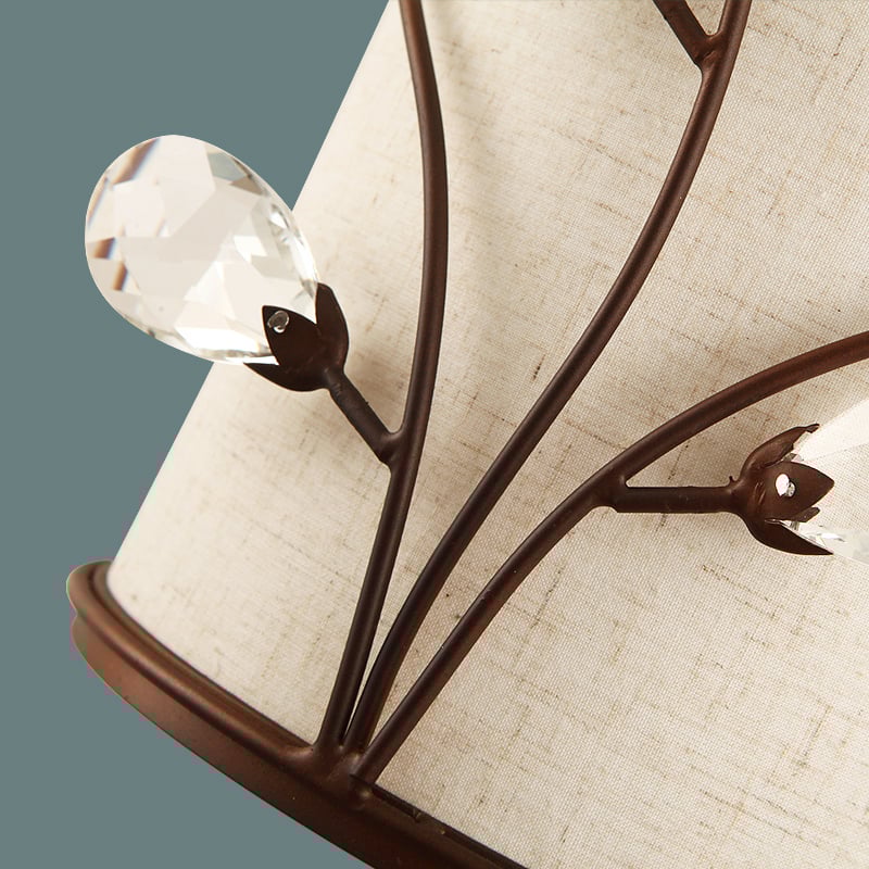 Art Deco wandkandelaar van agaatboom met 1 licht, kristallen stoffen kap, woonkamer, slaapkamer Vensterafbeelding