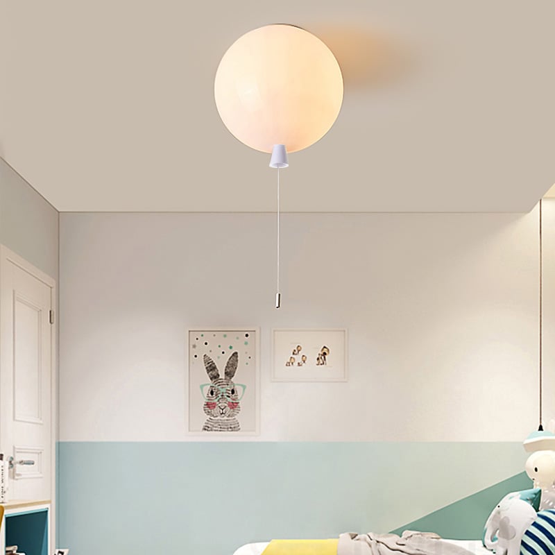Modern Simple White Acrylic Balloon-Shaped Pendant Light White Colour window image
