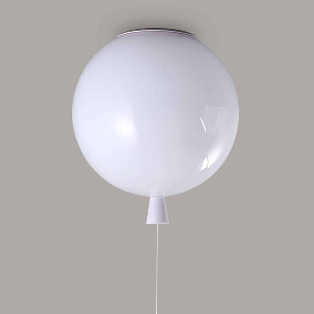 Modern Simple White Acrylic Balloon-Shaped Pendant Light White Colour window image