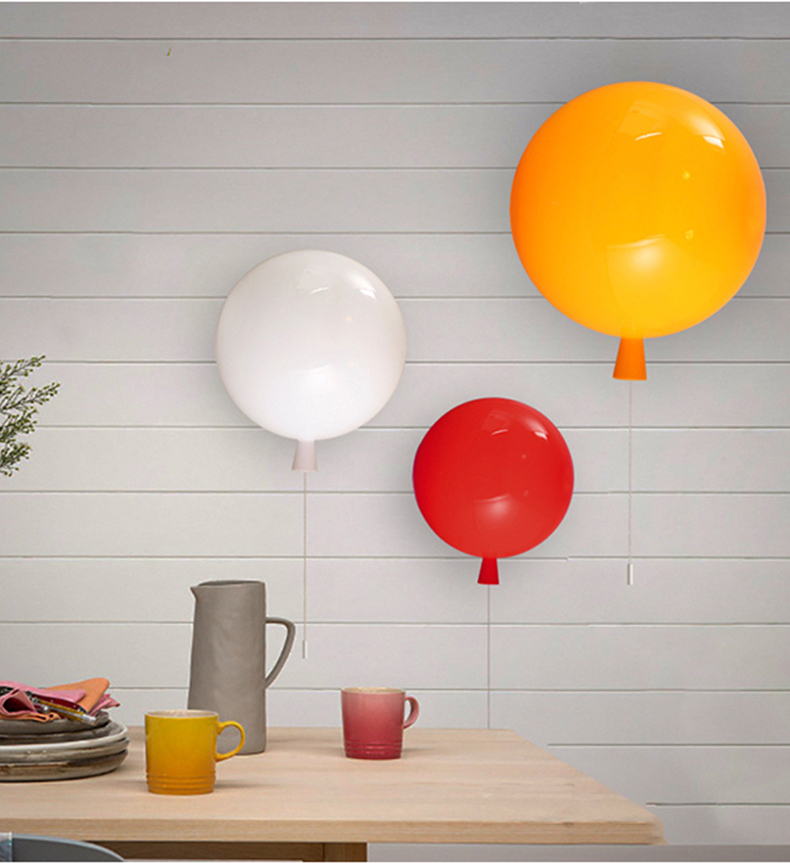 Grande applique murale Story Colourful Modern Ballon en orange image de fenêtre