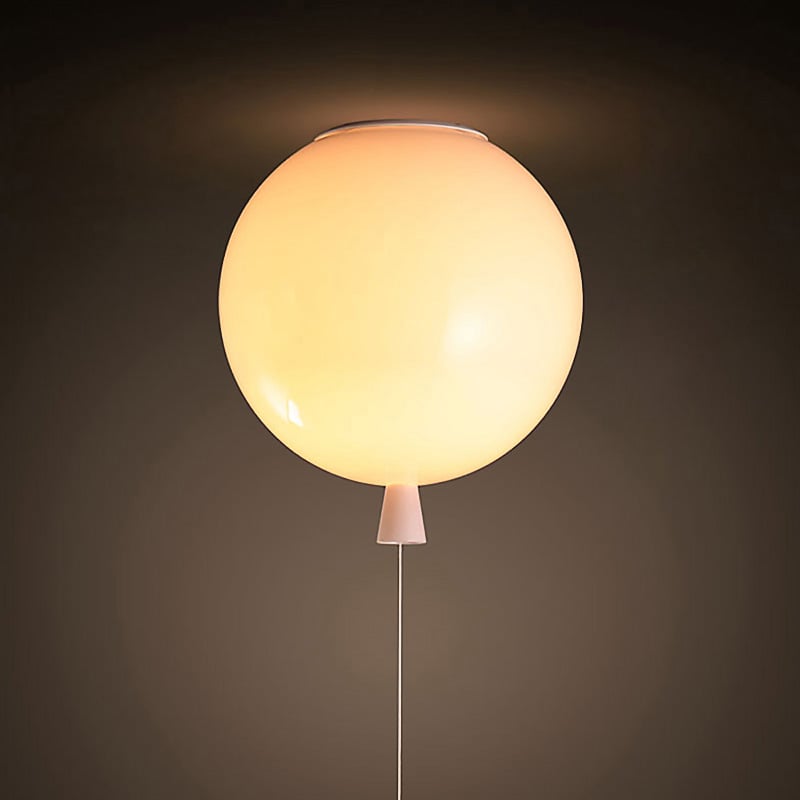 Modern Simple White Acrylic Balloon-Shaped Pendant Light White Colour window image