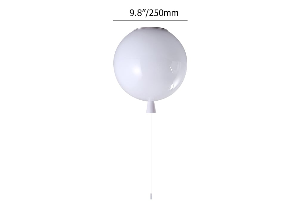 Modern Simple White Acrylic Balloon-Shaped Pendant Light White Colour window image